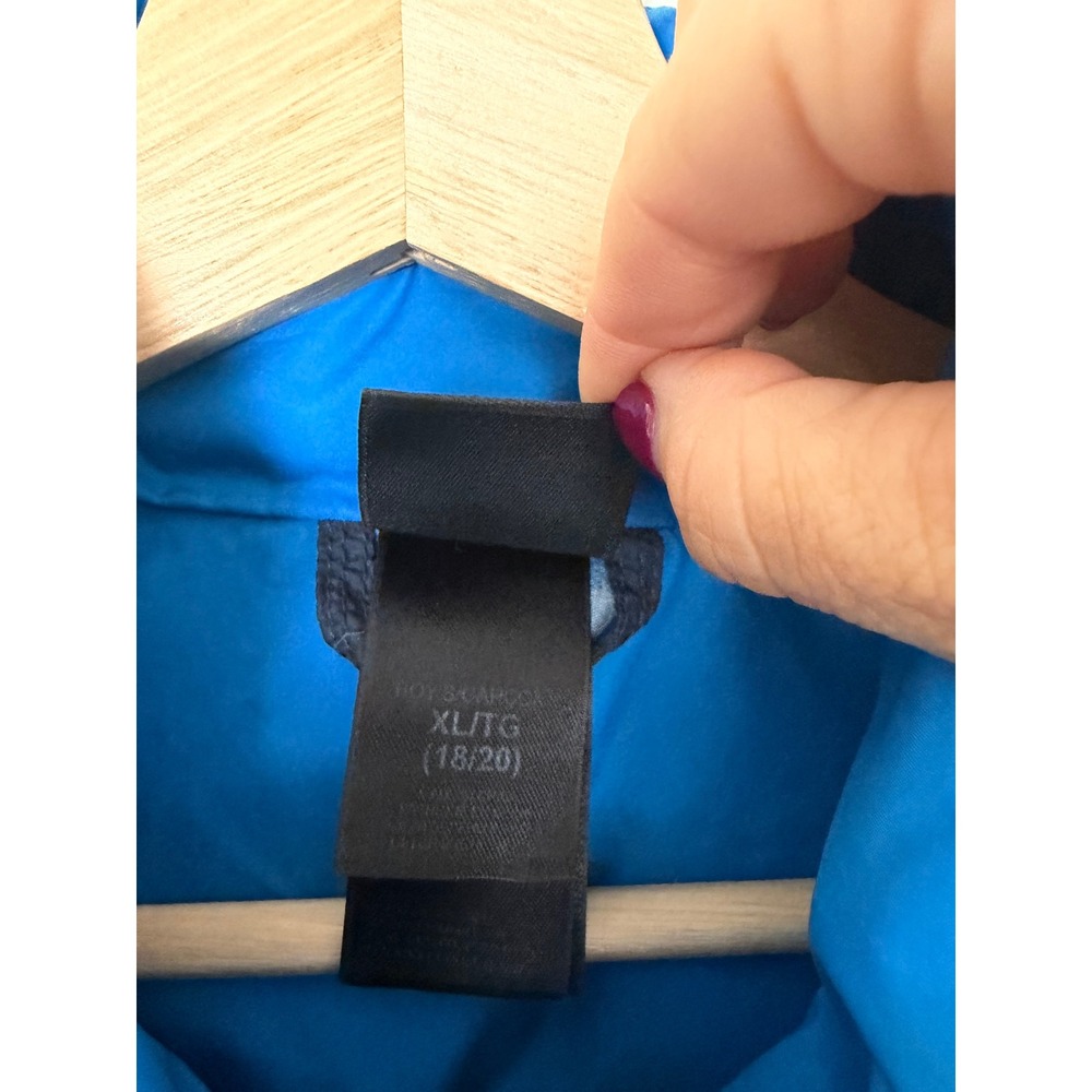 The North Face Boys Puffer Jacket Navy Blue Grey Full Zip Insulated XL 18/20 - Picture 5 of 5